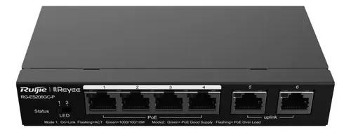 Switch Poe 6 Portas Gigabit Ruijie Reyee Rg-es206gc-p 54w - imagem 6